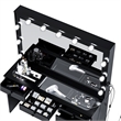 Pemberly Row 7-Drawer Modern Wood Built-In Lights Makeup Desk in Black