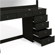 Pemberly Row 7-Drawer Modern Wood Built-In Lights Makeup Desk in Black