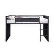 Pemberly Row Cargo Twin Metal Loft Bed with Slide and Slat System in Gunmetal