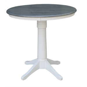 Pemberly Row Modern 36&quot Round Solid Wood Gray Table-Counter Height