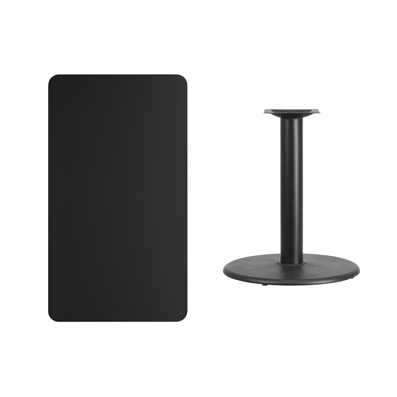 Pemberly Row Modern / Contemporary 24X42 Laminate Table-Rd Base In Black