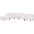 Pemberly Row Modern / Contemporary 6 Piece Leather Sectional Set in White