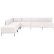 Pemberly Row Modern / Contemporary 6 Piece Leather Sectional Set in White