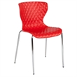 Pemberly Row Modern / Contemporary Plastic Dining Side Chair in Red