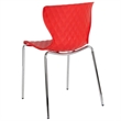 Pemberly Row Modern / Contemporary Plastic Dining Side Chair in Red