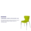 Pemberly Row Modern Plastic Dining Side Chair in Citrus Green