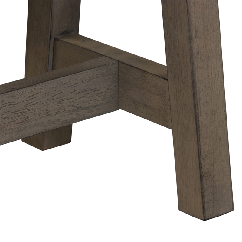 Pemberly Row Modern Lindsey Farm Light Gray Backless Bench (RTA)