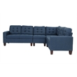 Pemberley Row Linen-Like Fabric Navy Sectional Sofa L-Shape Reversible 103