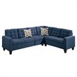 Pemberley Row Linen-Like Fabric Navy Sectional Sofa L-Shape Reversible 103