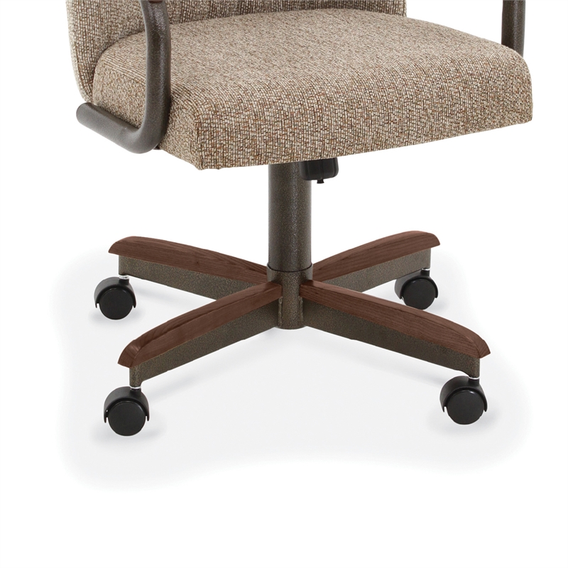 Pemberley Row Walnut and Bronze Dining Chair Swivel Unassembled
