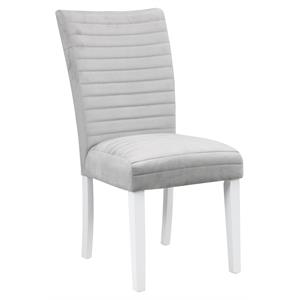 Pemberly Row Side Chair in Gray Velvet and White High Gloss (Set of 2)