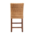 Pemberly Row Modern Natural Rattan and Mahogany Wood Counter Stool