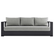 Pemberley Row Powder-Coated Aluminum Gray Outdoor Sofa Rectangular Weather-Resistant 89