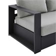 Pemberley Row Powder-Coated Aluminum Gray Outdoor Sofa Rectangular Weather-Resistant 89