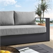 Pemberley Row Powder-Coated Aluminum Gray Outdoor Sofa Rectangular Weather-Resistant 89