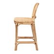 Pemberly Row Modern Bohemian Natural Brown Rattan Counter Stool