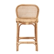 Pemberly Row Modern Bohemian Natural Brown Rattan Counter Stool