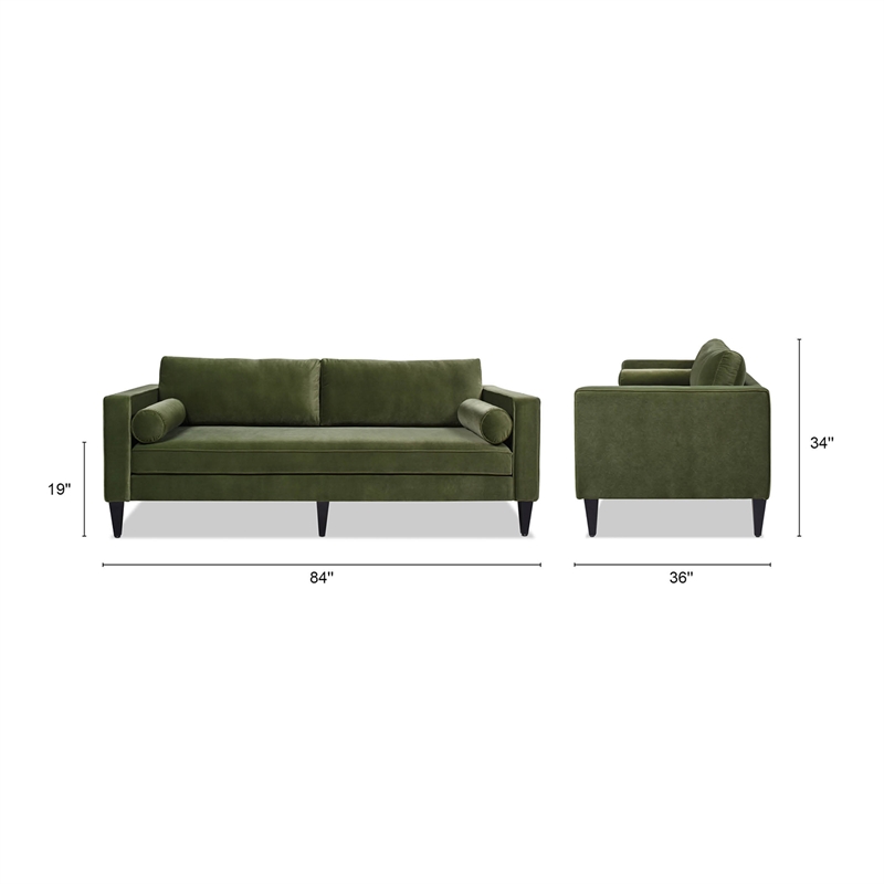 Pemberly Row Modern / Contemporary Lawson Sofa Olive Green Finish
