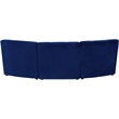 Pemberly Row Contemporary Modular Velvet Sofa with Deep Channel in Soft Navy