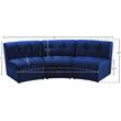 Pemberly Row Contemporary Modular Velvet Sofa with Deep Channel in Soft Navy