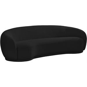 Pemberly Row Contemporary Boucle Fabric Sofa With Rounded Back in Black