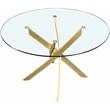 Pemberley Row Glass Brushed Gold Dining Table Round Contemporary 48