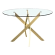 Pemberley Row Glass Brushed Gold Dining Table Round Contemporary 48