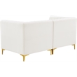 Pemberly Row Contemporary Velvet Modular Sofa with Deep Channel Tufting in Cream
