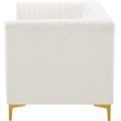 Pemberly Row Contemporary Velvet Modular Sofa with Deep Channel Tufting in Cream