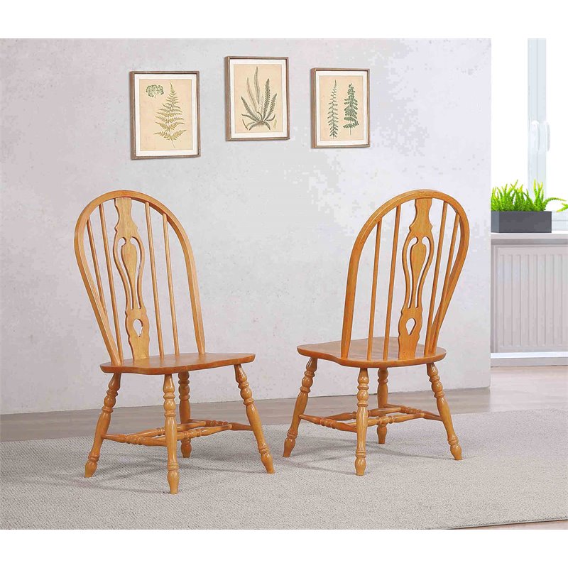 Pemberley Row Solid Wood Light Oak Dining Side Chair Set Traditional Ergonomic Fully Assembled 41