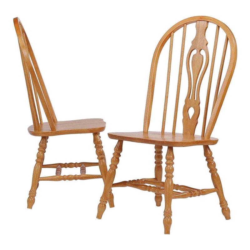 Pemberley Row Solid Wood Light Oak Dining Side Chair Set Traditional Ergonomic Fully Assembled 41