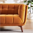Pemberly Row Rectangular Tufted Back Velvet Upholstered Sofa in Orange