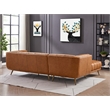 Pemberly Row Leather Upholstered Left Corner Sectional Couch in Tan