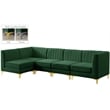 Pemberly Row Modern / Contemporary Green Velvet Modular Sectional