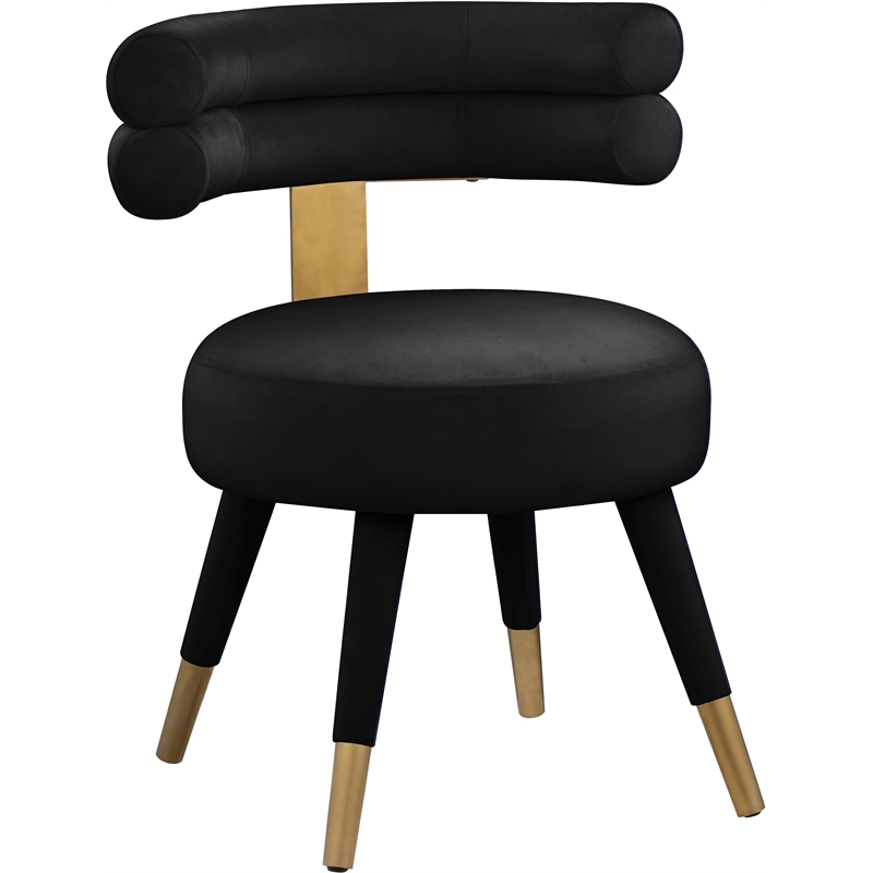 Pemberly Row Modern / Contemporary Black Velvet Dining Chair (Set of 2)