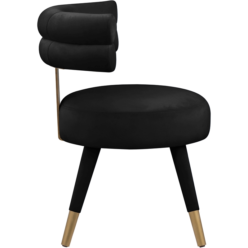 Pemberly Row Modern / Contemporary Black Velvet Dining Chair (Set of 2)