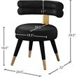 Pemberly Row Modern / Contemporary Black Velvet Dining Chair (Set of 2)