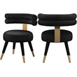 Pemberly Row Modern / Contemporary Black Velvet Dining Chair (Set of 2)