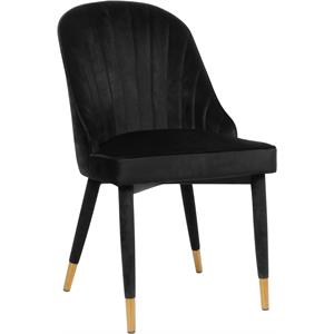 Pemberly Row 19.7&quot Contemporary Velvet Dining Chair in Black (Set of 2)