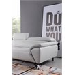 Pemberly Row Modern Italian Leather Sectional in Light Gray Finish