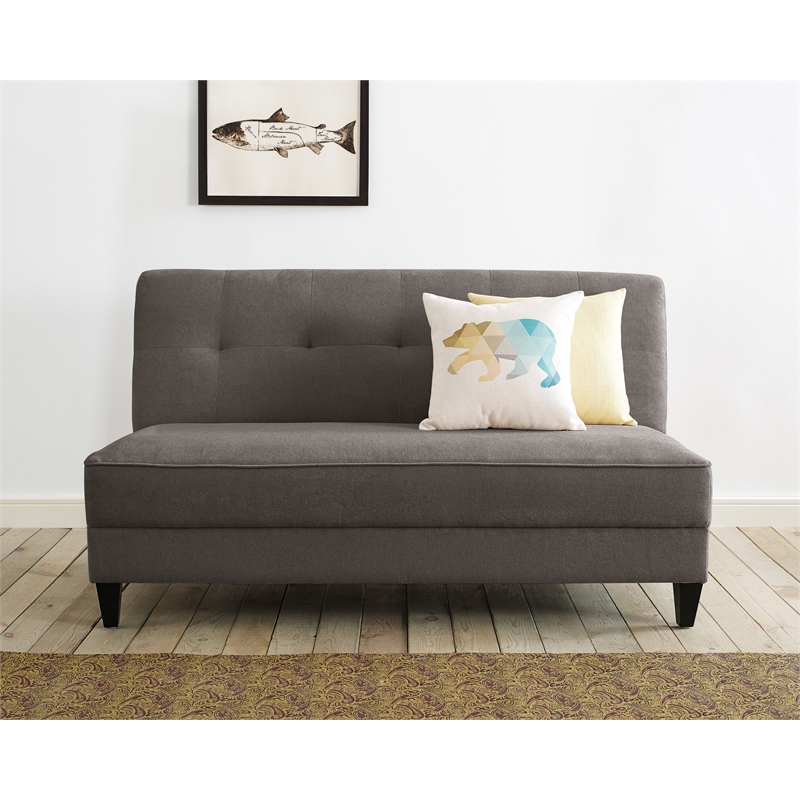 Pemberly Row Mid-Century Modern Sofa - French Dark Gray Finish