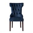 Pemberly Row Modern Velvet Dining Chair in Navy Blue (Set of 2)