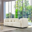 Pemberly Row Luxury Modern Ivory Boucle Fabric Curvy Arm Couch