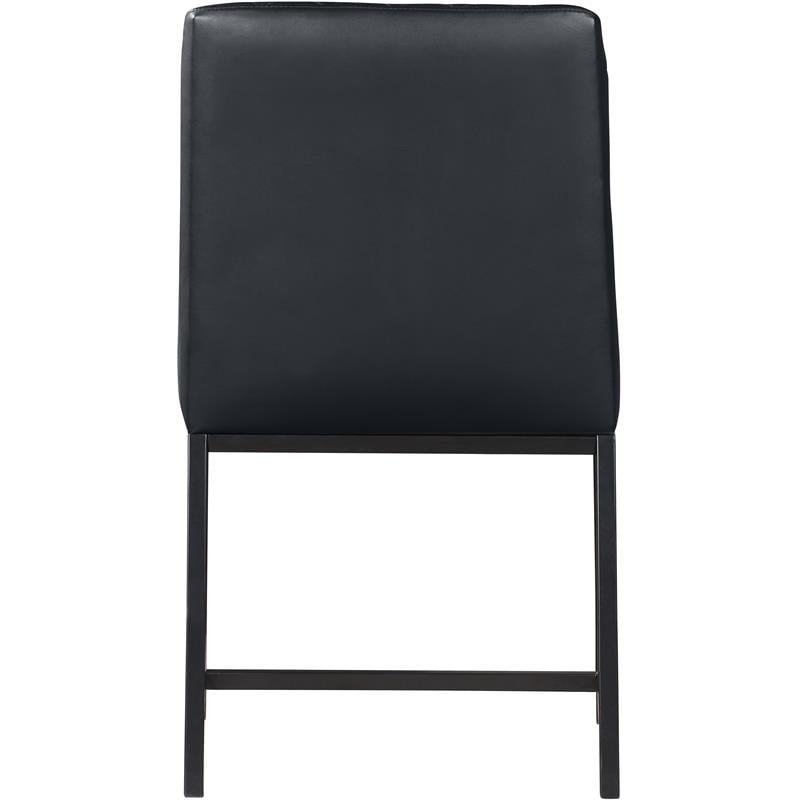 Pemberly Row Quilted Black Faux Leather Dining Chair (Set of 2)
