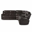 Pemberly Row 3-Piece Traditional Wood & Faux Leather Sectional Set in Brown