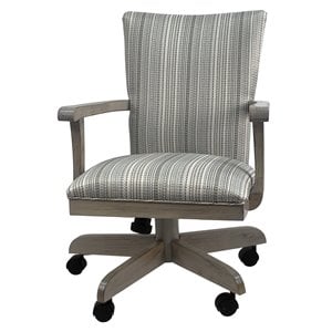 Pemberly Row 38&quot Modern Wood Swivel Dining Chair on Wheels in Natural
