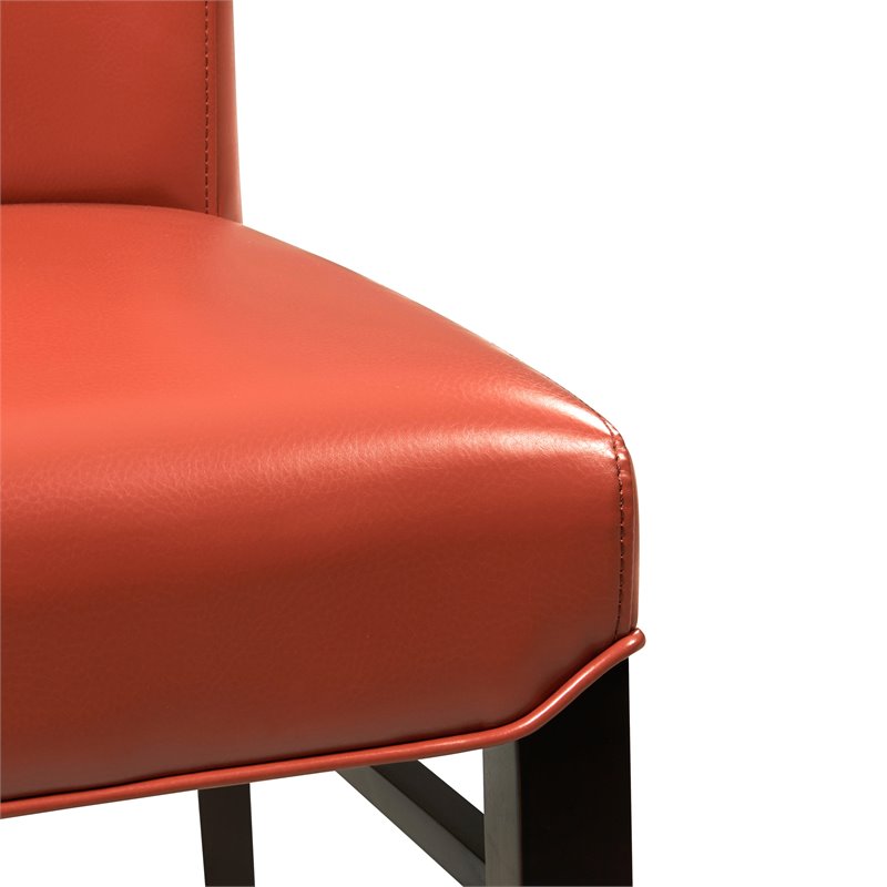 Pemberley Row Bonded Leather Orange Dining Chair Rectangular 19.5