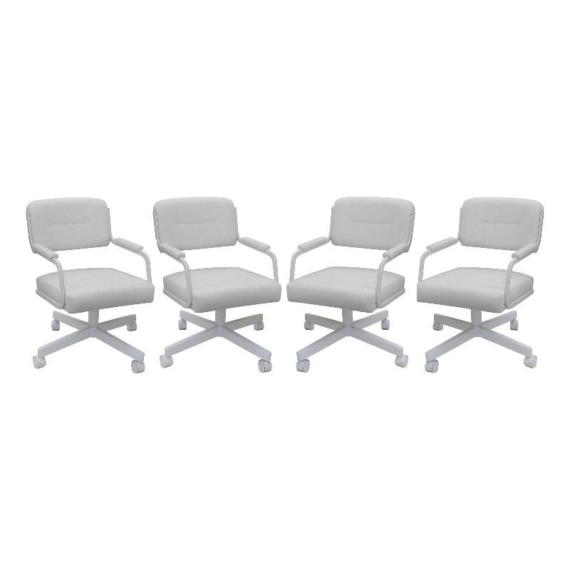 Pemberly Row Modern 4pieces Swivel Metal Caster Dining Chairs