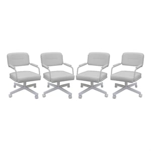 Pemberly Row Modern 4pieces Swivel Metal Caster Dining Chairs
