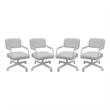 Pemberly Row Modern 4pieces Swivel Metal Caster Dining Chairs